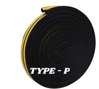 ZYBUX - Self-Adhesive Draught Excluder Tape, Strip Type P for Windows, Seal, Insulation, Weather Strip, 9mm X 6mm (10m - 2 x 5m, Black)