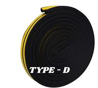 ZYBUX - Window Draught Excluder Tape, Self-Adhesive Strip Type D, Draft Excluder for Windows, Window Seal, Window Insulation, Weather Strip, 9mm X 6mm (10m - (2 x 5m), Black)