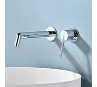 ZYCDP Concealed Bathroom Taps Single Handle Basin Mixer Tap Brass Hot and Cold Water Chrome