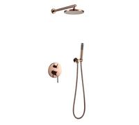 ZYCDP Concealed Shower Set with Rainfall Shower Head 8 Inch and Handheld Without Mixer Rose Gold