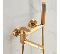 ZYCDP Single Lever Shower Mixer Taps Wall Mounted Bath Mixer Tap Single Lever Two Outlet Antique