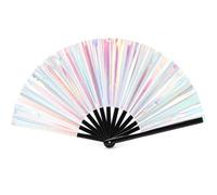 ZYCEHO Rave Fan, 13 Inch Glitter Holographic Folding Fan, Silver Fan for Festivals, EDM, Disco, Concerts, Portable Cooling Hand Fan, Harry Styles Fan Inspired Party Accessory, Home Decor