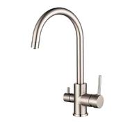 ZYCHSJXA 3-Way Kitchen Mixer Tap Double Handle Swivel Spout with Drinking Water Function for Modern Sinks