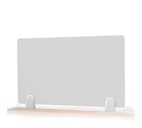 ZYCHSJXA Acrylic Desk Divider with Clamp, 30x90cm, White - Protective Barrier for Home Office, Freestanding Partition Panel, Clear Acrylic, Shield
