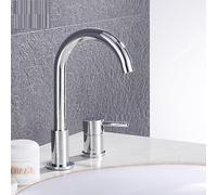 ZYCHSJXA Antique Copper Wall Mounted Bathroom Sink Faucet Pre Installed Three Hole Concealed Design Vintage Style Hot & Cold Water Mixer Elegant Home Decor