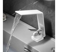 ZYCHSJXA Bathroom Faucet Basin Sink Tap - Brushed Gold Waterfall Design, Modern Contemporary Style for Grey Water