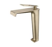ZYCHSJXA Bathroom Sink Taps Basin Mixer Tap Waterfall Brushed Gold Faucets Tall 1 Hole Single Lever