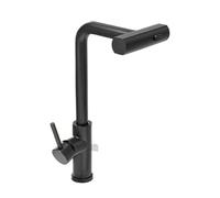 ZYCHSJXA Black Kitchen Faucets Gray Pull Out Rotation Waterfall Stream Sprayer Head Sink Mixer Brushed Nickle Water Tap Accessorie(Black)