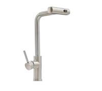 ZYCHSJXA Black Kitchen Faucets Gray Pull Out Rotation Waterfall Stream Sprayer Head Sink Mixer Brushed Nickle Water Tap Accessorie(Brushed)