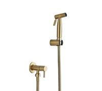 ZYCHSJXA Brushed Gold Douche Kit Hand Held Bidet Sprayer Stainless Steel Toilet Faucet Valve Jet Set hygienic Shower(Brushed Gold)