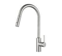 ZYCHSJXA Brushed Gooseneck Kitchen Faucet with Sensor, Pull-Out Spray Tap, 2 Modes, Hot & Cold Water Mixer - Modern 1 Hole Sink Tap for Easy Use