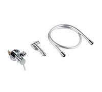 ZYCHSJXA Chrome-Plated Brass Hand-held Wall-Mounted Hybrid Hot and Cold Water with Stand Bathroom Kitchen Toilet Faucet Bidet Sprayer(Chrome Plating)