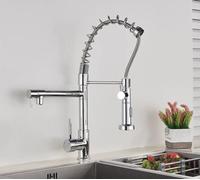ZYCHSJXA Dual Spout Kitchen Sink Mixer Tap - Modern Spring Design Faucet for Hot and Cold Water, Stylish Functional Contemporary Kitchens