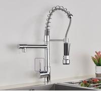 ZYCHSJXA Dual Spout Kitchen Sink Mixer Tap - Modern Spring Design Faucet for Hot and Cold Water, Stylish Functional Contemporary Kitchens