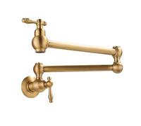 ZYCHSJXA Foldable Wall-Mounted Brass Pot Filler Faucet - Rotating Spout, Single Cold Water, Multicolor Rush Nickel, Space-Saving Kitchen Sink Tap for Easy Use