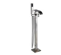 ZYCHSJXA Freestanding Bathtub Faucet Set - Floor Mounted Waterfall Mixer Tap with Plastic Hand Shower for Modern Bathroom Luxury