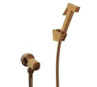 ZYCHSJXA Hand Held Bidet Sprayer Douche Toilet Kit Shiny Gold Brass Square Shower Head Copper Valve Set Jet Faucet GD12(One Way B)