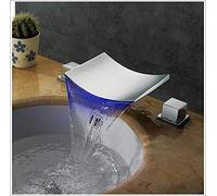 ZYCHSJXA Hot And Cold Bathroom Faucet,Waterfall Faucet Led Faucet,Two-Handle Pure Copper Multi-Layer Plating Ceramic Spool needed