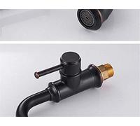 ZYCHSJXA Kitchen Faucet Bathroom Sink Silver Gold Antique Black Single Hole Handled Copper Cold Water Mixer Faucet,Golden(Nero)