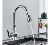 ZYCHSJXA Kitchen Faucet with Pull Down Sprayer Brass Sink 2-Spray Mode Single Handle High Arc Modern Tap for Kitchen, RV, Bar,Matte Black(Cromo)