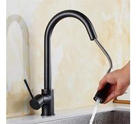 ZYCHSJXA Kitchen Faucets Chrome Pull Out Tap with Aerator Single Hole Handle Swivel 360 Degree Water Mixer Gold Deck Mounted,Golden(Nero)
