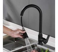 ZYCHSJXA Kitchen Mixer tap Pull Out Spray Faucet, hot and Cold Single Lever Telescopic Pull-Out Rotary, All Copper for Sink 2, Faucet-Chrome A needed