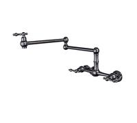 ZYCHSJXA Kitchen Pot Filler Tap Foldable Double Swing Arms Wall Mount Hot and Cold Brown Antique