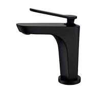 ZYCHSJXA Mixer Tap Copper Body Single Hole Basin Faucet Multi-Layer Plating Process Ceramic Spool Sink Hot and Cold Mixing Taps for Kitchen Bathroom Hotel (Color : Black) It's so kind of yo