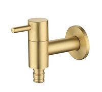 ZYCHSJXA Mop Pool Faucet Wall Mounted Single Cold Water Sink Tap Brass Brushed Gold Washing Machine Handle Bathroom Garden Faucet,Style A(Style a)