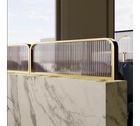 ZYCHSJXA Privacy Screen Panel - Commercial Divider for Office, Restaurant, Hotel, Countertop Tempered Glass Desk Partition Stable and Solid Easy to Install (Color : Gold, Size 0.8mx60cm)