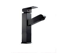 ZYCHSJXA Pull Down Bathroom Faucet Brass Sink Single Handle Basin Mixer Tap with Out Lavatory High Vanity Hot and Cold Water Faucet,Black(Nero)