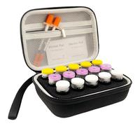 ZyCooom 15 Slots 10ml U-100 Insulin Vials Peptide Travel Case, Storage Holder Protector Fits Standard 10ml Vials for Fridge with Zipper Mesh Pocket for Diabetic Supplies Kits, Essential Oils -Black