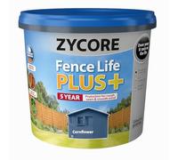 ZYCORE Fence Paint - 5L Fence Life Plus Paint - All-Weather Long-Lasting Protection, Sticks to Damp Wood, Brush or Spray on, for All Sheds and Fences (Cornflower)