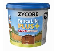 ZYCORE Fence Paint - 5L Fence Life Plus Paint - All-Weather Long-Lasting Protection, Sticks to Damp Wood, Brush or Spray on, for All Sheds and Fences (Harvest Gold)