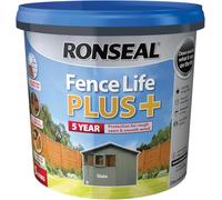 ZYCORE Fence Paint - 5L Fence Life Plus Paint - All-Weather Long-Lasting Protection, Sticks to Damp Wood, Brush or Spray on, for All Sheds and Fences (Slate)