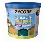 ZYCORE Fence Paint - 5L Fence Life Plus Paint - All-Weather Long-Lasting Protection, Sticks to Damp Wood, Brush or Spray on, for All Sheds and Fences (Teal)