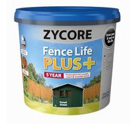 ZYCORE Fence Paint - 5L Fence Life Plus Paint - All-Weather Long-Lasting Protection, Sticks to Damp Wood, Brush or Spray on, for All Sheds and Fences (Forest Green)