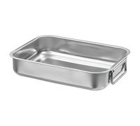 ZYCORE Roasting Tin - Premium Stainless Steel Roasting Tray - Compatible Roasting Baking Tin Pan, Heavy-Duty Roasting Tin Cooking Oven Bakeware Tin with Handles (Small (26x20cm))