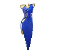 ZYDANC Flapper Tassel Latin Ballroom Dance Costumes Professional Competition Fringe Dress Salsa Rumba Dancewear