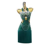 ZYDANC Gradient Ballroom Standard Dance Dress for Women Hollow Latin Competition Dresses Beaded Salsa Dancing Outfit