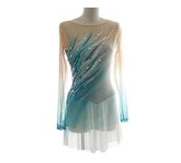 ZYDANC Gradient Figure Skating Costumes Women's Ice Skating Performance Dresses Beaded Roller Competition Suit