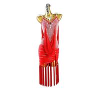 ZYDANC Professional Latin Performance Competition Dress Tassel Rumba Ballroom Dresses Suspenders ChaCha Dance Outfit