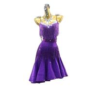 ZYDANC Professional National Standard Ballroom Dance Dresses Bright Silk Rhinestone Latin Tango Dance Stage Costume
