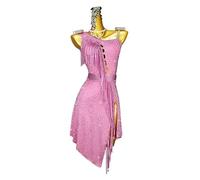 ZYDANC Rhinestone Tassel Latin Modern Performance Dress Shiny Ballroom Dresses for Women Cha Cha Training Costumes