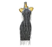 ZYDANC Strapless Ballroom Sleeveless Dance Dress Latin Salsa Dresses Competition Leotard Rumba Ballroom Dance Outfit