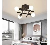 ZYDTRIP Ceiling Light, 4 Lights Chandelier Ceiling Light for Living Room,Bedroom,Kitchen Black and Gold