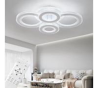 ZYDTRIP LED Ceiling Light, 68W Modern Dimmable Ceiling Lighting, 5 Lights Living Room Ceiling Light White Acrylic Close to Ceiling Fittings for Bedroom, Kitchen, Dining Room