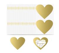 ZYDYRX Pack of 100 Scratch Stickers Heart Shape Self-Adhesive Scratch Card Golden Scratch Stickers Heart Scratch Off Labels for Scrapbooking Postcards Greeting Cards Weddings 6 x 7 cm