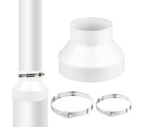 ZYEKIU 150mm to 100mm Reducer Circular Reducing Joint Duct Pipe Connector Adaptor Exhaust air Hose Adapter with 2 Stainless Hose Clips for Cooker Hood Tumble Dryer Ventilation