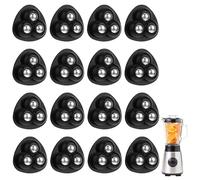 ZYEKIU 16 Pcs Mini Caster Wheels 360 Degree Rotation Sticky Pulley Swivel Casters Self-Adhesive Ball Bearing Rollers for Kitchen Utensils Household Items (Black Steel Balls)